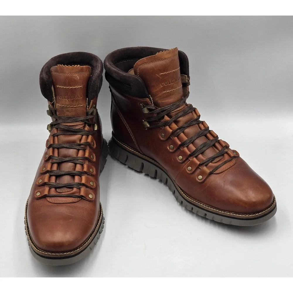 Cole Haan ZeroGrand Waterproof Hiker Boot British Tan Leather Mens 9M C30405